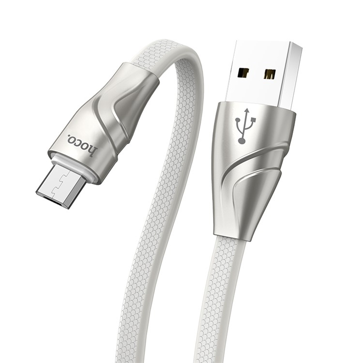 HOCO U57 Micro USB 1.2m Twisting Charging Data Cable for Huawei Xiaomi OnePlus Etc. - White-4