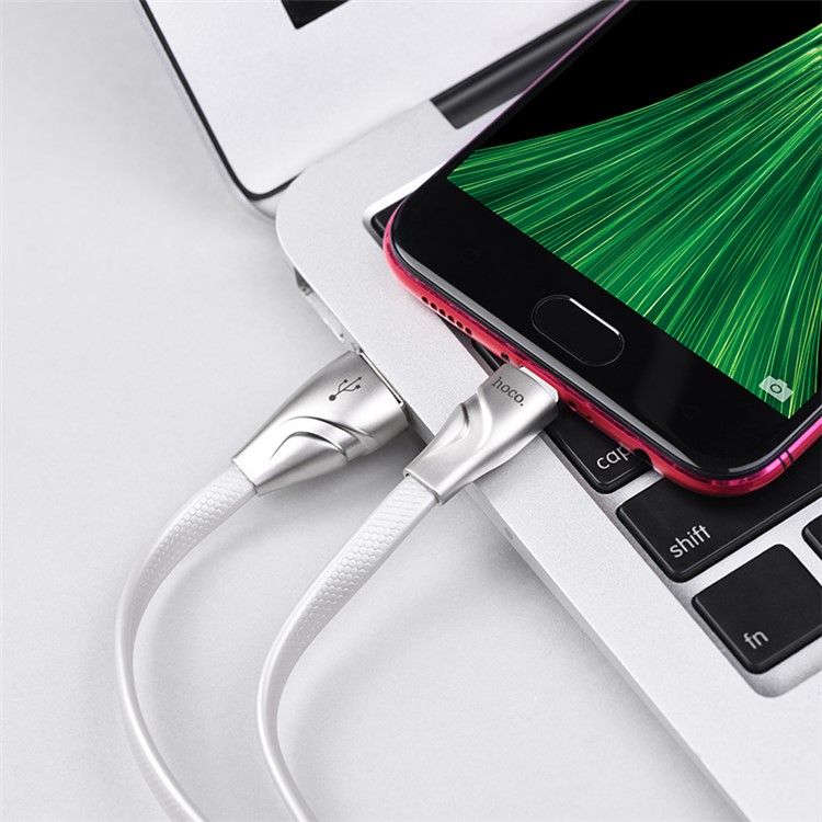 HOCO U57 Micro USB 1.2m Twisting Charging Data Cable for Huawei Xiaomi OnePlus Etc. - White-5