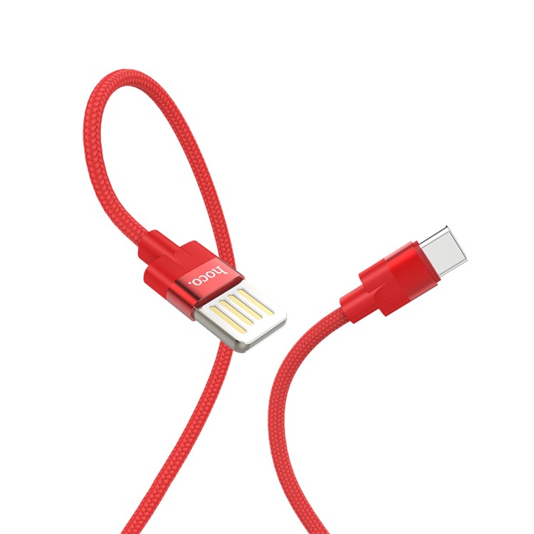 HOCO U55 Outstanding Charging Data Cable Type-C Cord for Samsung Huawei Xiaomi Etc. - Red-1