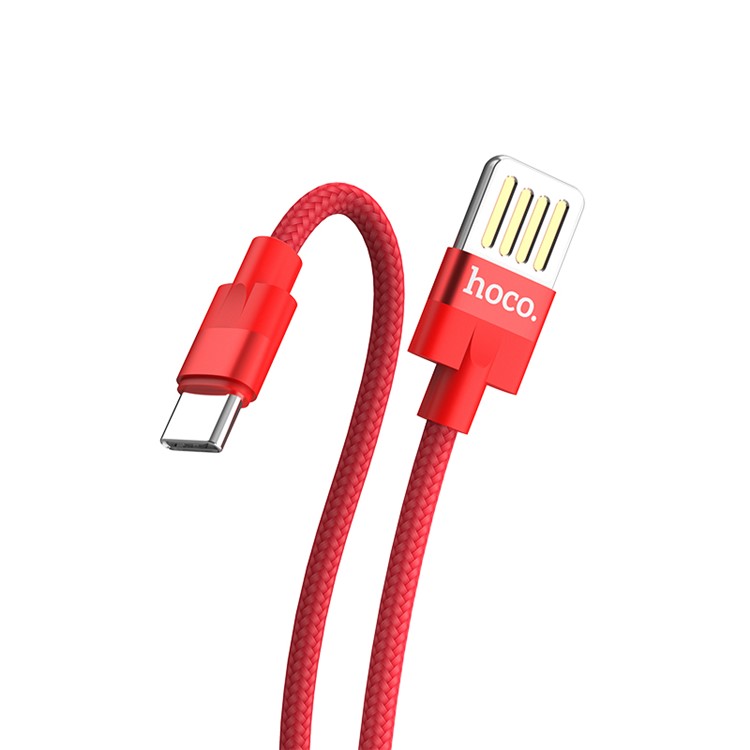 HOCO U55 Outstanding Charging Data Cable Type-C Cord for Samsung Huawei Xiaomi Etc. - Red-3