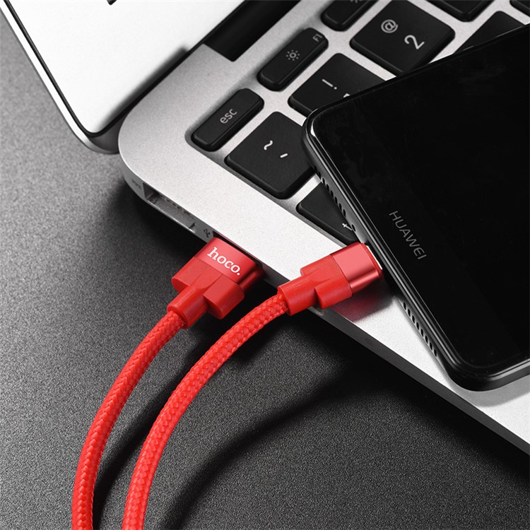 HOCO U55 Outstanding Charging Data Cable Type-C Cord for Samsung Huawei Xiaomi Etc. - Red-5