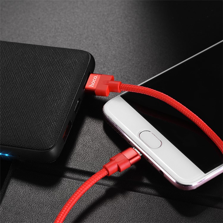 HOCO U55 Outstanding Charging Data Cable for Micro USB 1.2m for Huawei Xiaomi OnePlus Etc. - Red-4