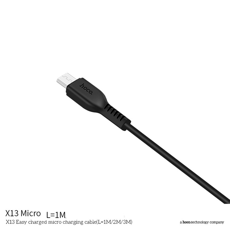 HOCO X13 1m Easy Charged Micro USB Charging Cable Data Sync Cable - Black-2