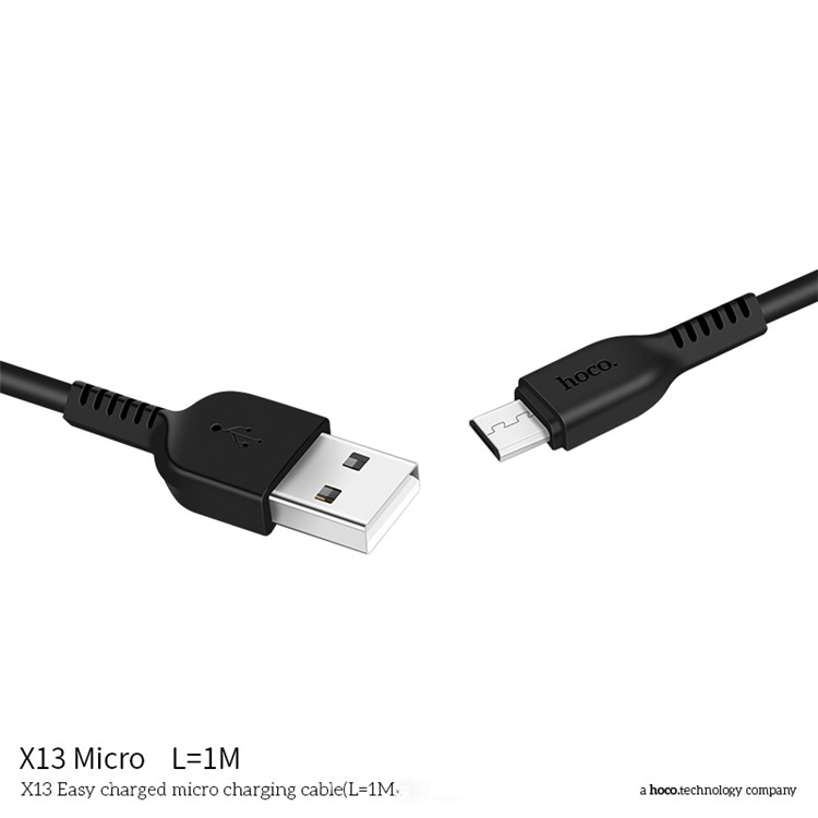 HOCO X13 1m Easy Charged Micro USB Charging Cable Data Sync Cable - Black-4