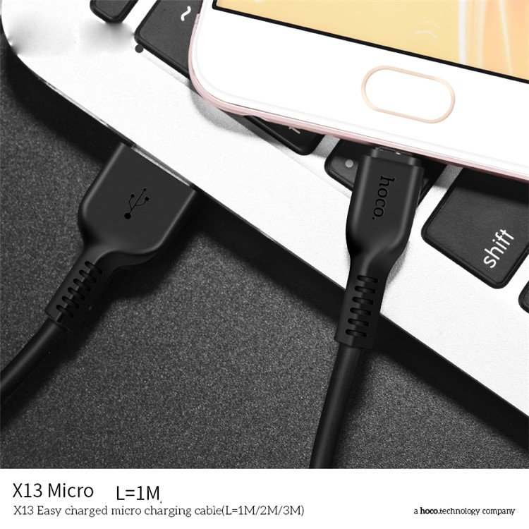 HOCO X13 1m Easy Charged Micro USB Charging Cable Data Sync Cable - Black-6