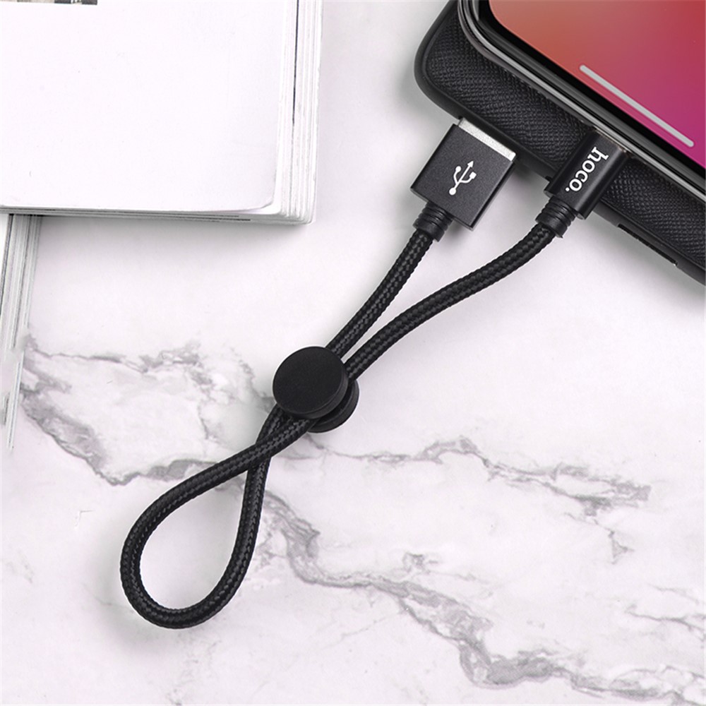 HOCO X35 2.4A Fast Charging Lightning 8-pin Data Cable 25cm - Black-3