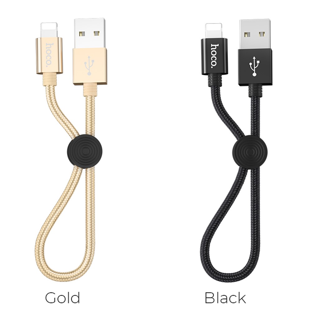 HOCO X35 2.4A Fast Charging Lightning 8-pin Data Cable 25cm - Black-7