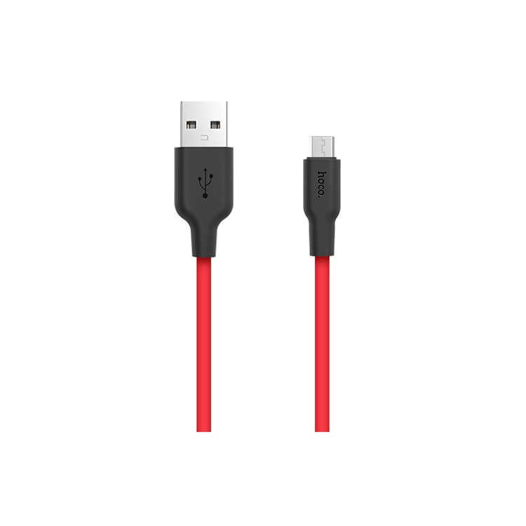 HOCO X21 Silicone 2A Fast Charging Micro USB Data Cable 1m - Red-2