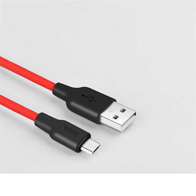 HOCO X21 Silicone 2A Fast Charging Micro USB Data Cable 1m - Red-3