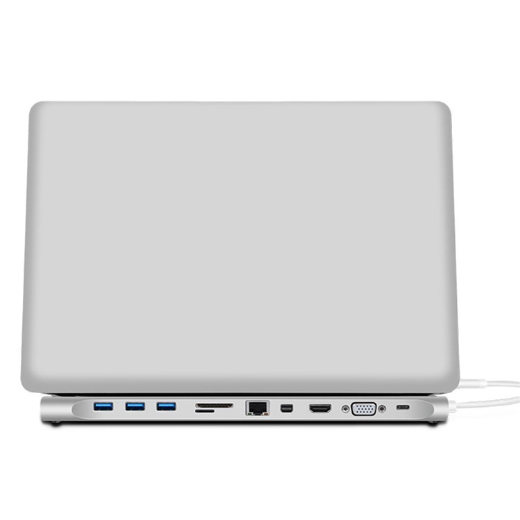 11-in-1 Docking USB-C to VGA HDMI Mini DP DisplayPort Ethernet 3 HUB TF SD Charger Card Reader Adapter-10
