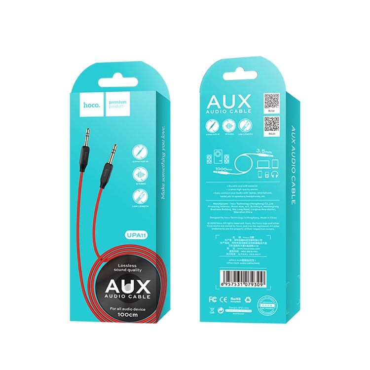 HOCO UPA11 3.5 mm Male to Male Stereo Audio Aux Cable - Black-8