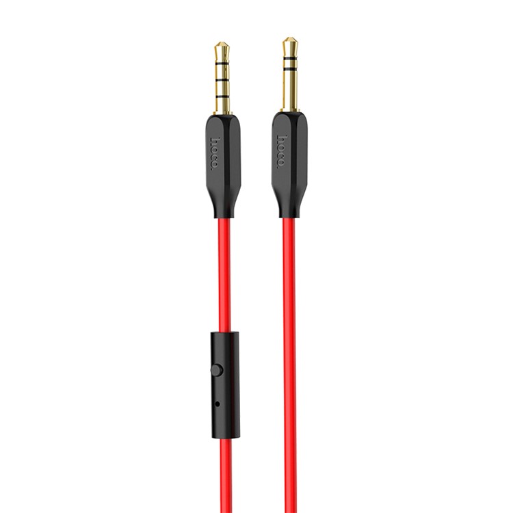 HOCO UPA11 3.5 mm Male to Male Stereo Audio Aux Cable with Microphone - Red-2