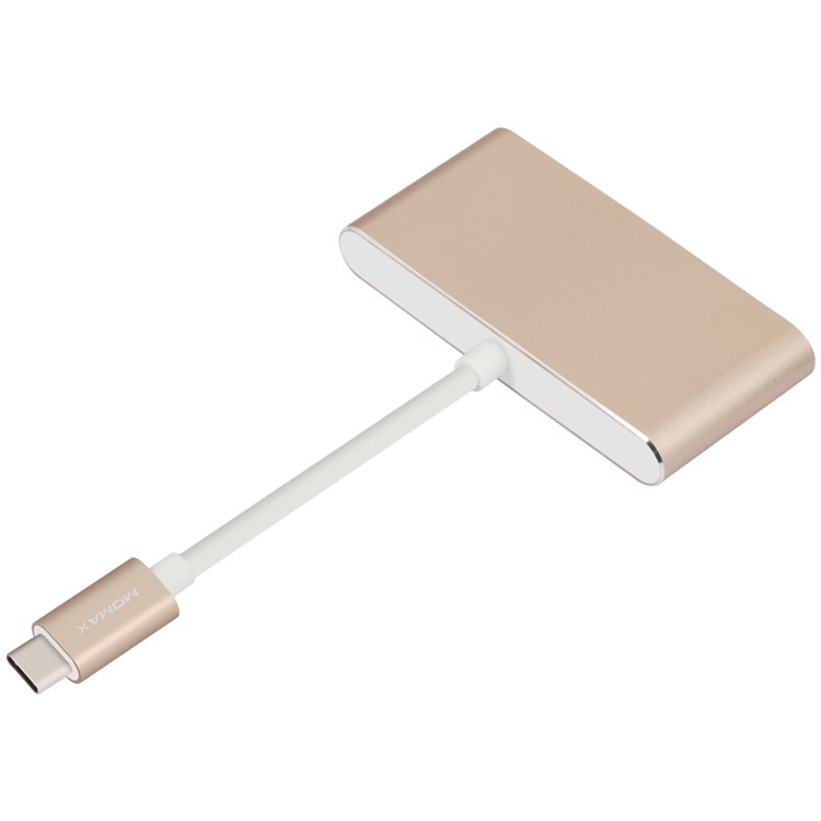 Momax 1-to-4 USB-C to USB 3.0 Type-c Multi-port Adapter - Champagne Gold-5