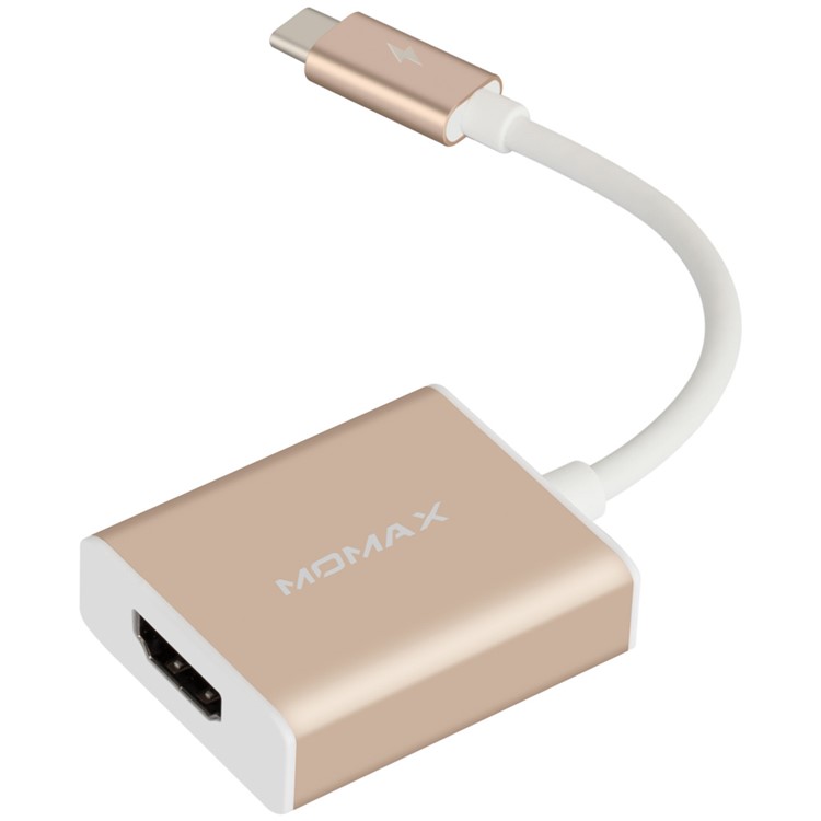 MOMAX USB Type-c to HDMI Adapter 4K HD Converter for MacBook 12-inch (2015) - Champagne Gold-1