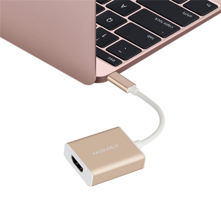 MOMAX USB Type-c to HDMI Adapter 4K HD Converter for MacBook 12-inch (2015) - Champagne Gold-10