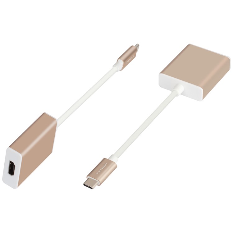 MOMAX USB Type-c to HDMI Adapter 4K HD Converter for MacBook 12-inch (2015) - Champagne Gold-6