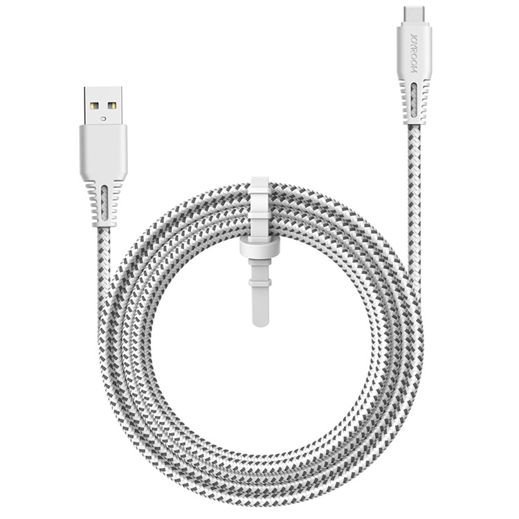 JOYROOM T-507 Cordon De Chargement De Données De Type 2.4A De Type 2.4m 2m Pour Samsung Huawei Etc. - Blanc-1