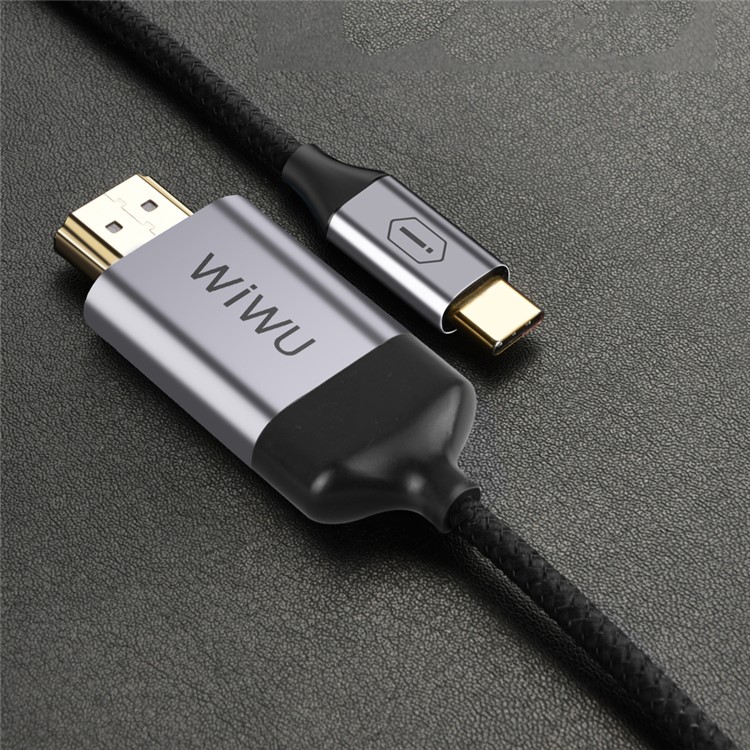 WIWU X9 Type-C Male to HDMI Male HD Synchronous Braided Cable 1.8m-1