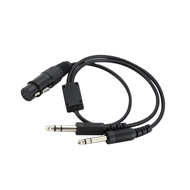 Helicopter to General Aviation Headset Adapter 5 Pin Cable