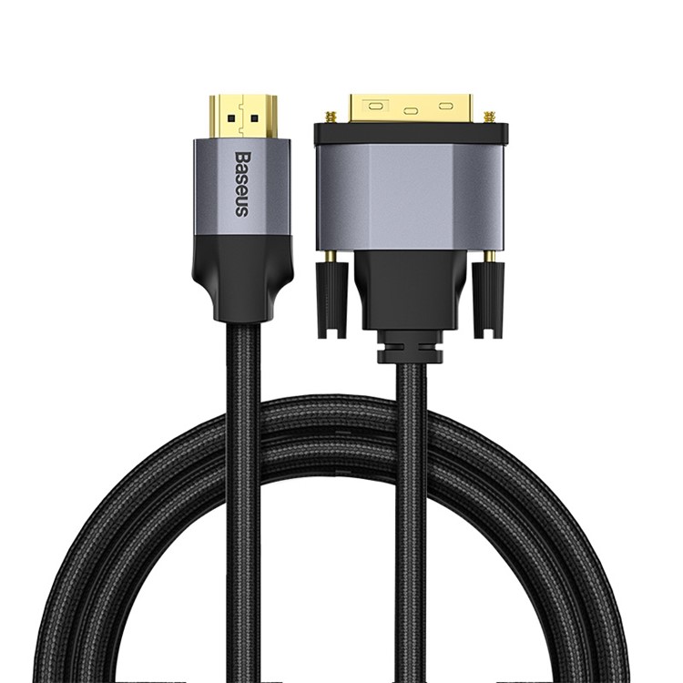 BASEUS Visueller Genuss Serie DVI-auf-HDMI-Kabel Zwei-Wege-4K HDMI-auf-DVI-Adapter Konverter DVI-D-Videokabel 1m - Dunkelgrau-1