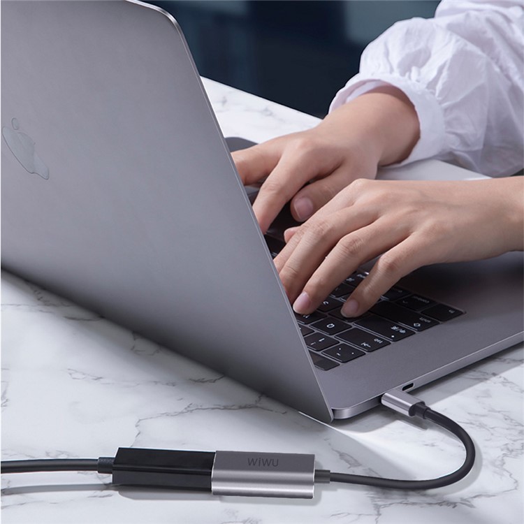 WIWU ALPHA Type-C to HDMI Adapter USB-C HUB Aluminum Alloy Connector Cable 110mm-2