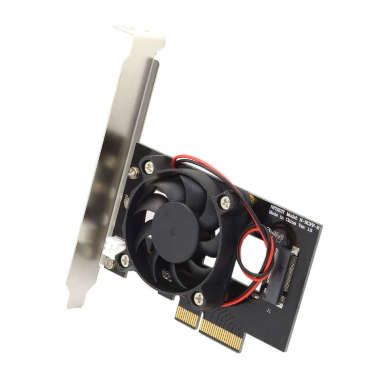 PCI-E 3.0 x 4 Lane Host Adapter Converter Card with Cooling Fan-3