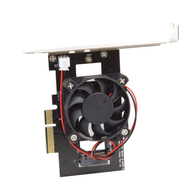 PCI-E 3.0 x 4 Lane Host Adapter Converter Card with Cooling Fan-4