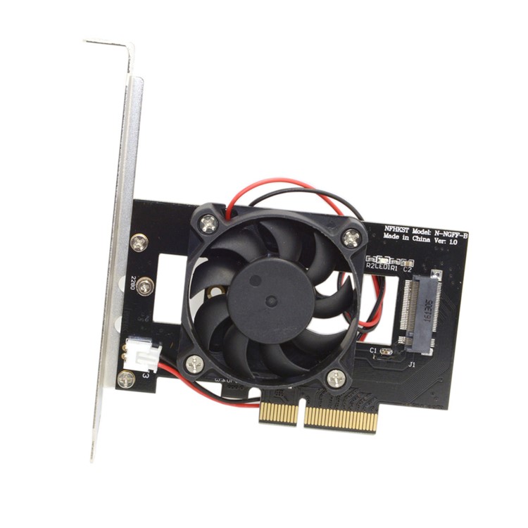 PCI-E 3.0 x 4 Lane Host Adapter Converter Card with Cooling Fan-9