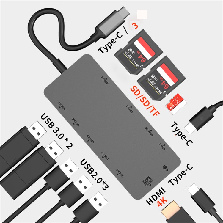 29029D 11 in 1 USB 3.0 Type-C Multi Port Hub with HDMI Video Adapter PD Fast Charger-1