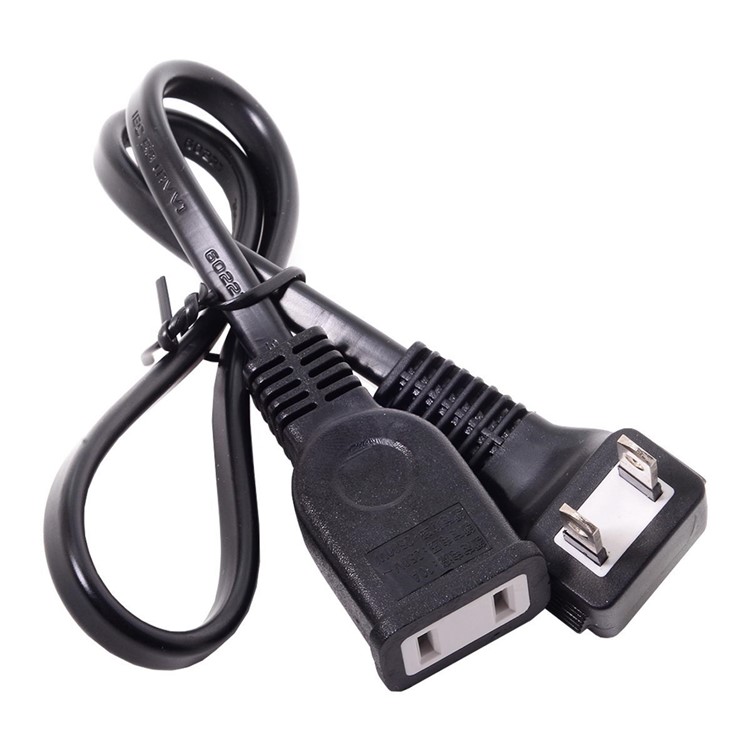 0.5M USA Outlet Saver Power Extension Cord Cable 2-prong 2 Outlets Up Angled Connector for NEMA 1-15P to NEMA 1-15R-1
