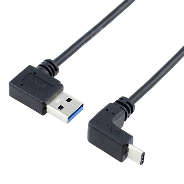 1M USB 3.1 USB-C Up & Down Angled to 90 Degree Left Angled A Male Data Cable for Macbook & Tablet & Phone-6