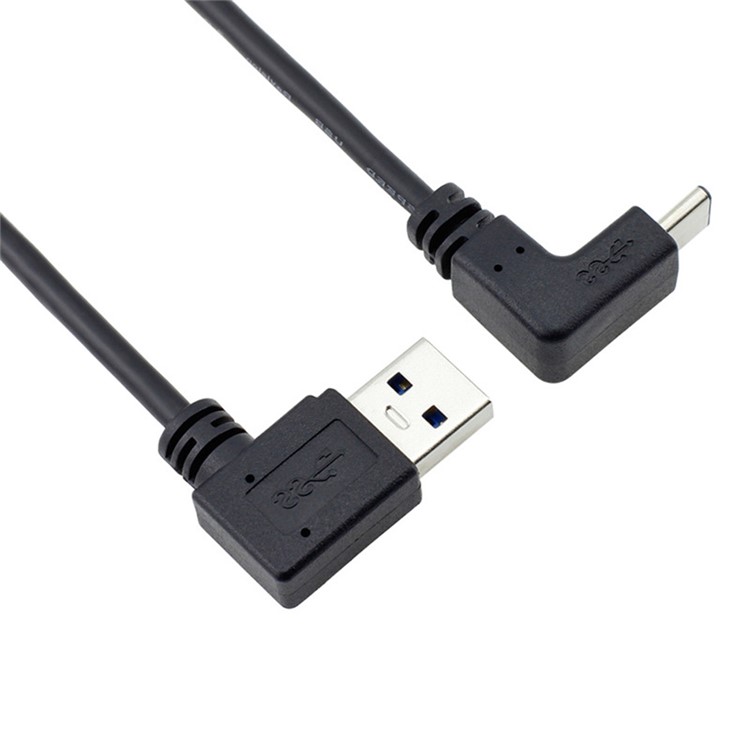 1M USB 3.1 USB-C Up & Down Angled to 90 Degree Left Angled A Male Data Cable for Macbook & Tablet & Phone-8