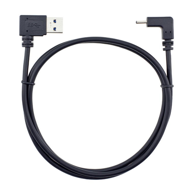 1M USB 3.1 USB-C Up & Down Angled to 90 Degree Right Angled A Male Data Cable for Macbook & Tablet & Phone-1