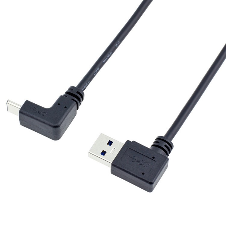 1M USB 3.1 USB-C Up & Down Angled to 90 Degree Right Angled A Male Data Cable for Macbook & Tablet & Phone-4