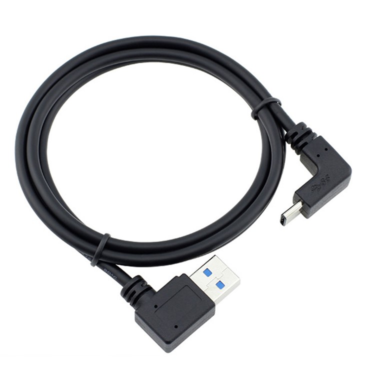 1M USB 3.1 USB-C Up & Down Angled to 90 Degree Right Angled A Male Data Cable for Macbook & Tablet & Phone-5