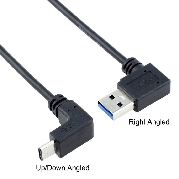 1M USB 3.1 USB-C Up & Down Angled to 90 Degree Right Angled A Male Data Cable for Macbook & Tablet & Phone-9