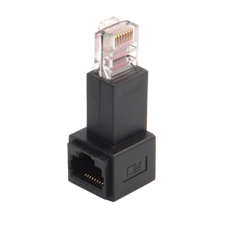 Left Angled 90 Degree 8P8C FTP STP UTP Cat 5e Male to Female Lan Ethernet Network Extension Adapter-10
