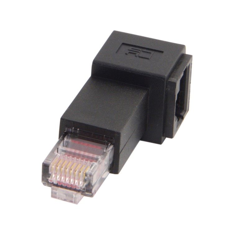 Left Angled 90 Degree 8P8C FTP STP UTP Cat 5e Male to Female Lan Ethernet Network Extension Adapter-12