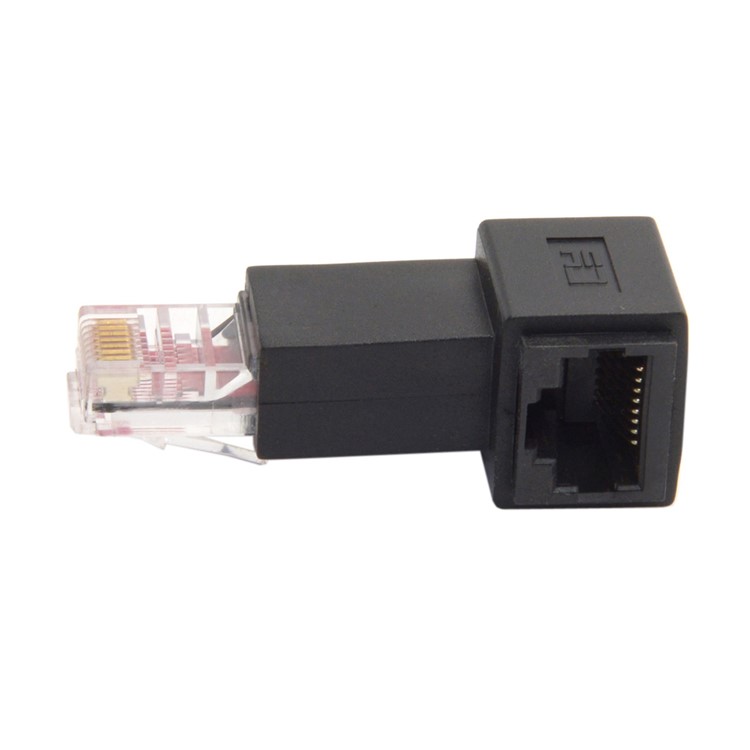 Left Angled 90 Degree 8P8C FTP STP UTP Cat 5e Male to Female Lan Ethernet Network Extension Adapter-4