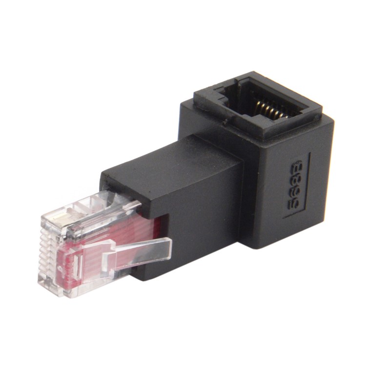 Left Angled 90 Degree 8P8C FTP STP UTP Cat 5e Male to Female Lan Ethernet Network Extension Adapter-6