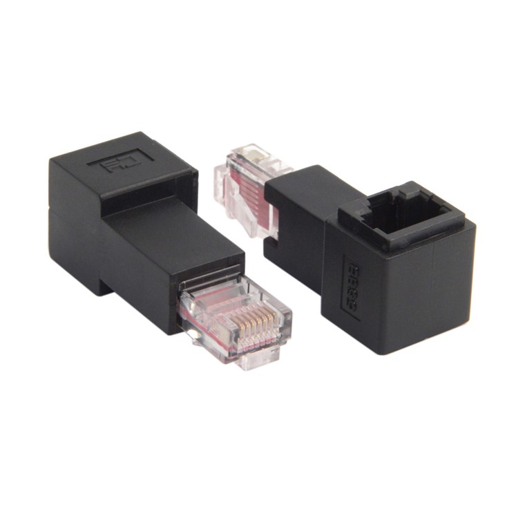 Left Angled 90 Degree 8P8C FTP STP UTP Cat 5e Male to Female Lan Ethernet Network Extension Adapter-9
