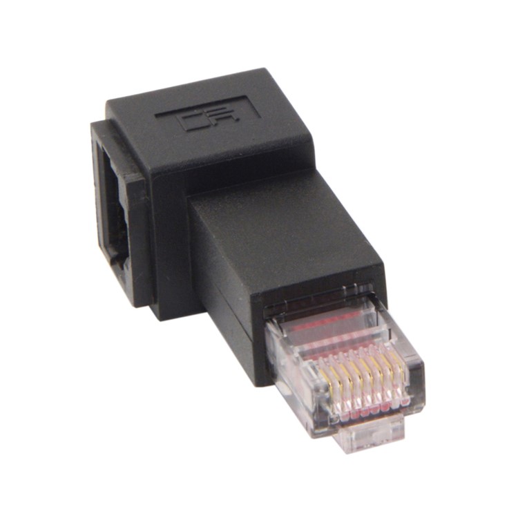 Right Angled 90 Degree 8P8C FTP STP UTP Cat 5e Male to Female Lan Ethernet Network Extension Adapter-11