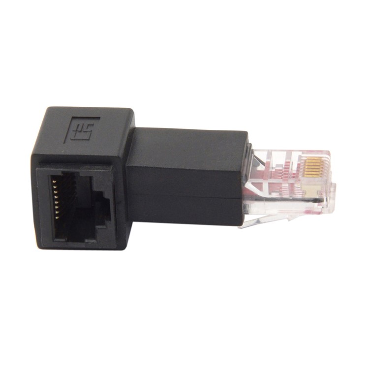 Right Angled 90 Degree 8P8C FTP STP UTP Cat 5e Male to Female Lan Ethernet Network Extension Adapter-3