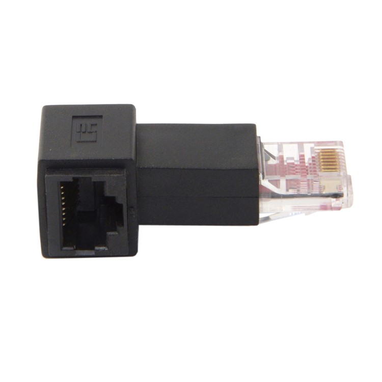 Right Angled 90 Degree 8P8C FTP STP UTP Cat 5e Male to Female Lan Ethernet Network Extension Adapter-7