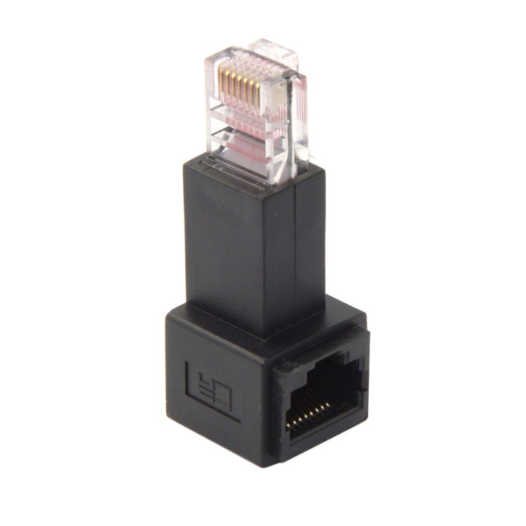 Right Angled 90 Degree 8P8C FTP STP UTP Cat 5e Male to Female Lan Ethernet Network Extension Adapter-9