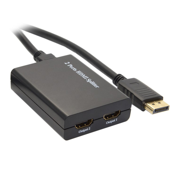 Displayport Male to Dual HDMI Female Extension Adapter Splitter Dongle for Monitor HDTV - Black-4