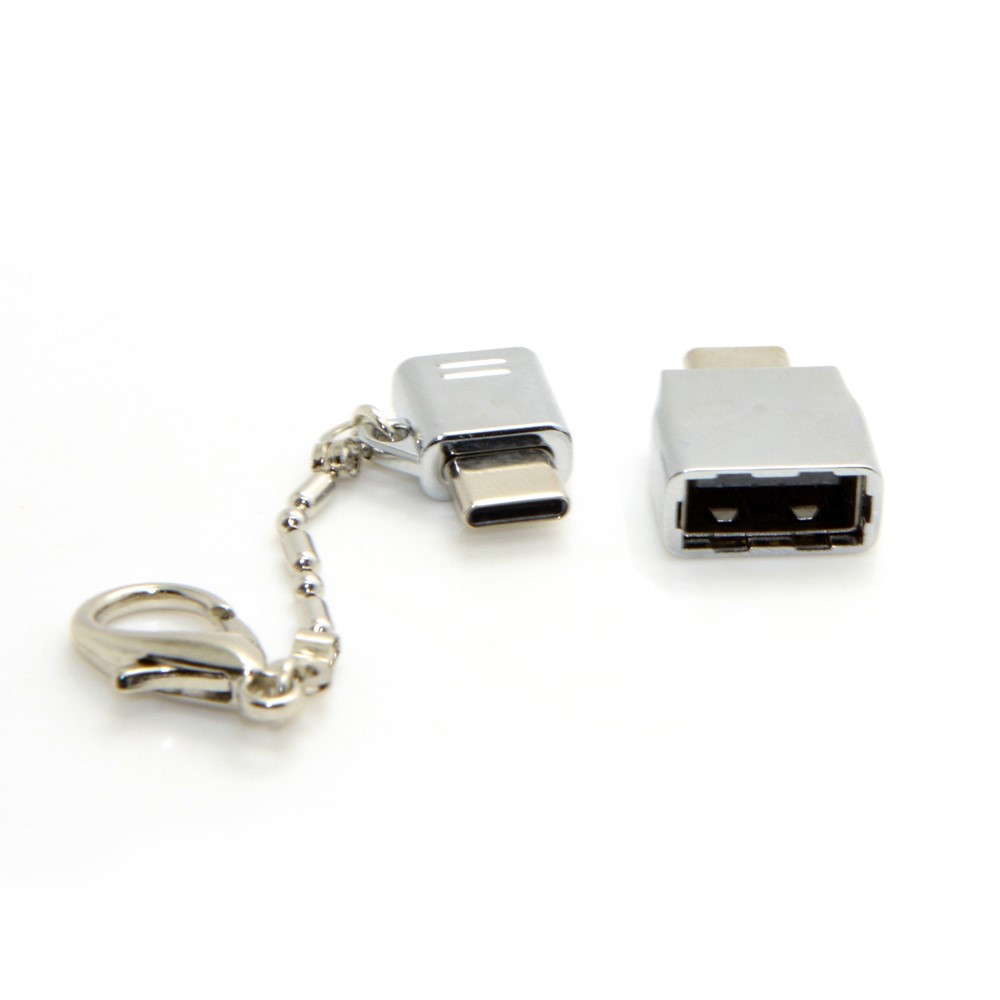 USB 3.1 USB-C Type-C to Type-A Female OTG & Micro USB Data Adapter with Chain for Tablet & Phone & Laptop-1
