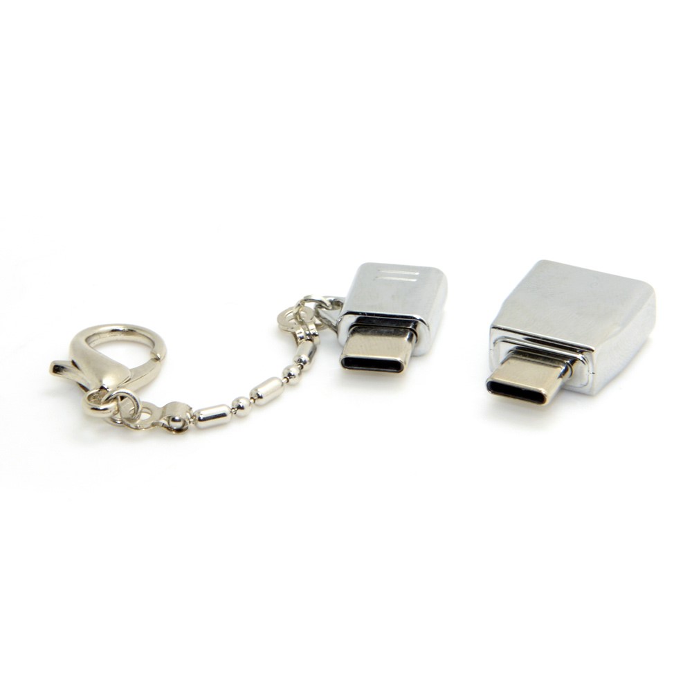 USB 3.1 USB-C Type-C to Type-A Female OTG & Micro USB Data Adapter with Chain for Tablet & Phone & Laptop-2