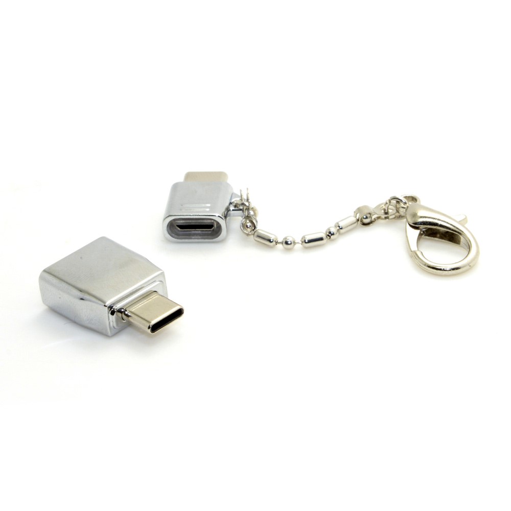 USB 3.1 USB-C Type-C to Type-A Female OTG & Micro USB Data Adapter with Chain for Tablet & Phone & Laptop-3