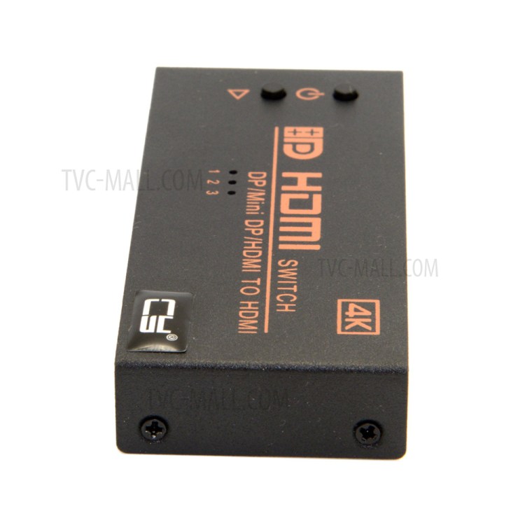 Dual HDMI & Mini DP DisplayPort IN to HDMI OUT Switch Switcher Selector 3 in 1 HDTV 1.4 4K-10